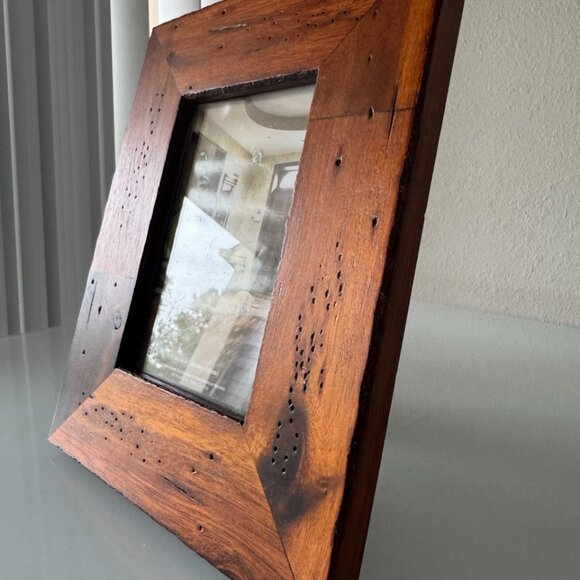 Wooden 4x6 Photo Frame Rustic Freestanding Tabletop Picture Display BP Industrie - Picture 4 of 7